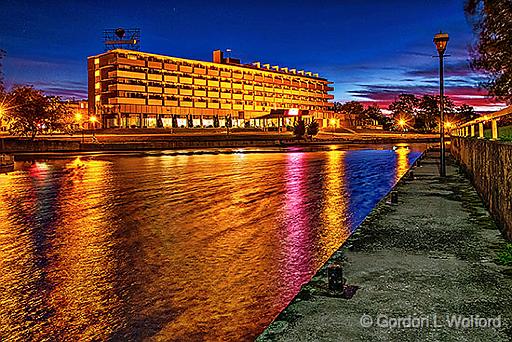 Econo Lodge Reflection At Dawn_P1190628-30.jpg - Photographed along the Rideau Canal Waterway at Smiths Falls, Ontario, Canada.